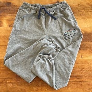 Patagonia Fitz Roy Buffalo Embroidered Sweatpants Size Large
